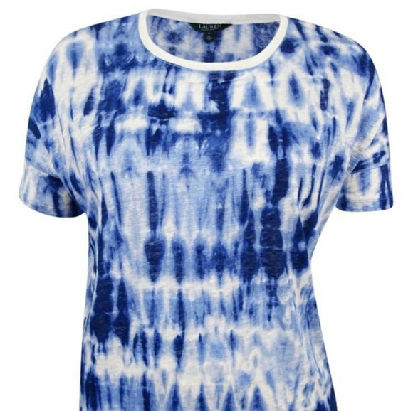 RALPH LAUREN Tie-Dye Linen Tee AVAILABLE size M-L - Picture 2 of 3